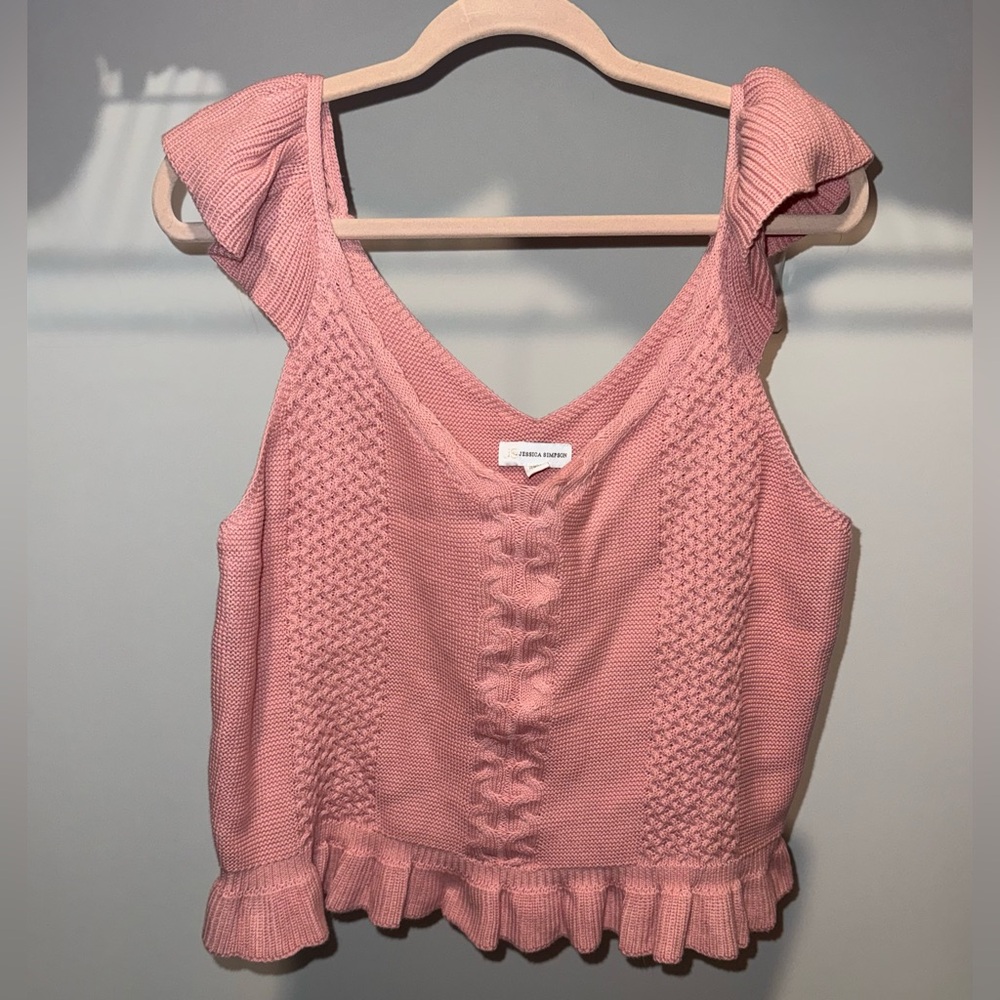 Jessica Simpson Pink Knit Sleeveless Top